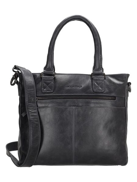 Micmacbags Skórzana torebka w kolorze antracytowym - 28 x 33,5 x 9 cm rozmiar: onesize. Czarne torebki klasyczne damskie micmacbags, bez wzorów, z materiału, bez dodatków. Za 381.24 zł.