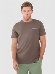 4F T-shirt regular z nadrukiem męski - brązowy XXL. Brązowe t-shirty męskie 4f, m, bez wzorów, z bawełny, bez kołnierzyka. W wyprzedaży za 49.99 zł.