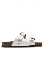 CMP Klapki Eco Thalitha Wmn Slipper 3Q91016 Biały. Białe klapki damskie CMP, bez wzorów, ze skóry, bez obcasa. Za 179.99 zł.
