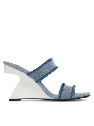 KARL LAGERFELD Klapki Waverly KL34611D Niebieski. Niebieskie klapki damskie Karl Lagerfeld, bez wzorów, z materiału, bez obcasa. Za 689.99 zł.