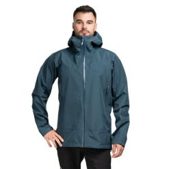 Kurtka przeciwdeszczowa męska Rab Namche GTX Jacket z kapturem. Niebieskie kurtki męskie RAB, l, bez wzorów, sportowe, z kapturem. W wyprzedaży za 1,340.50 zł.