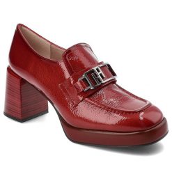 Czerwone Półbuty Hispanitas Buty Na Słupku. Czerwone półbuty damskie Hispanitas, bez wzorów, ze skóry, bez obcasa, na obcasie. Za 689.00 zł.