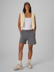 4F Spodenki dresowe damskie - szare M. Szare spodenki sportowe damskie 4f, m, z dresówki, trekkingowe. W wyprzedaży za 79.99 zł.