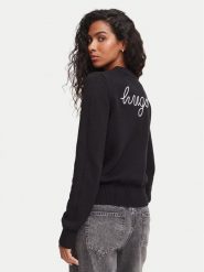 HUGO Sweter Saje 50564300 Czarny Regular Fit. Czarne swetry klasyczne damskie Hugo, xs, z bawełny, bez kołnierzyka. Za 469.99 zł.