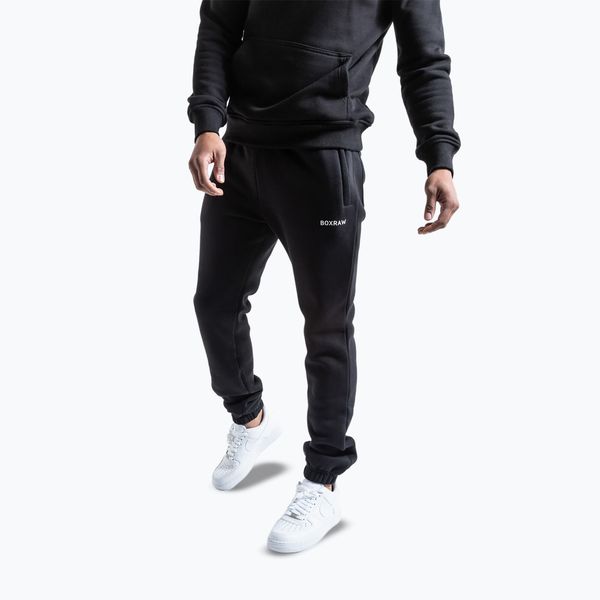 Spodnie męskie BOXRAW Johnson. Czarne spodnie materiałowe męskie BOXRAW, bez wzorów, z bawełny, sportowe. Za 309.99 zł.