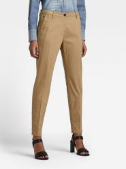 G-Star Spodnie chino w kolorze beżowym rozmiar: W35/L32. Brązowe spodnie materiałowe damskie G-Star, bez wzorów, retro. Za 109.78 zł.