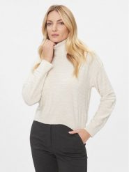 ONLY Golf 15294524 Beżowy Regular Fit. Brązowe golfy damskie Only, s, bez wzorów, z syntetyku, bez ramiączek. Za 159.99 zł.