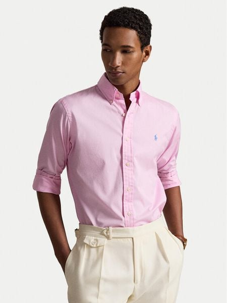 Polo Ralph Lauren Koszula 710B20512002 Różowy Custom Fit. Czerwone koszule męskie Polo Ralph Lauren, l, bez wzorów, z bawełny, bez kołnierzyka, bez ramiączek. Za 729.99 zł.