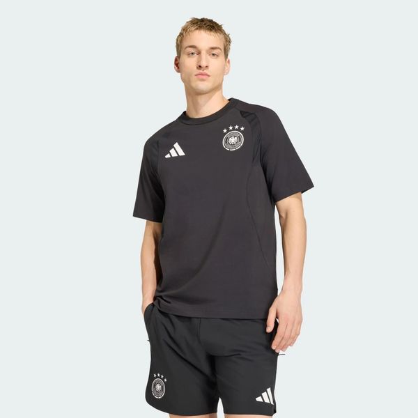 Koszulka Niemcy Tiro Travel. Czarne t-shirty sportowe męskie Adidas, l, z bawełny, bez ramiączek, do piłki nożnej. Za 199.00 zł.