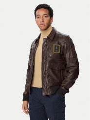 Aeronautica Militare Kurtka skórzana 262PN0846U100839 Beżowy ciemny Regular Fit. Brązowe kurtki męskie AERONAUTICA MILITARE, m, bez wzorów, ze skóry, bez kaptura. Za 3,519.00 zł.