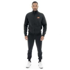 Bluza z bawełna z pełny zamek błyskawiczny na co dzień. Czarne bluzy bez kaptura męskie LEONE 1947 APPAREL, z bawełny. W wyprzedaży za 218.92 zł.