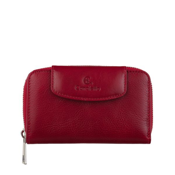 Czerwony damski skórzany portfel Canaletto – naturalna skóra garbowana roślinnie i rodzinna tradycja PD1445s165GR. Czerwone portfele damskie bez wzorów, ze skóry. Za 190.00 zł.