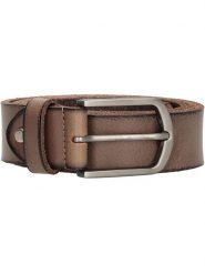 HIDE & STITCHES Skórzany pasek "Frisco" w kolorze szarobrązowym rozmiar: 105. Brązowe paski męskie HIDE & STITCHES, bez wzorów, z materiału. Za 66.00 zł.