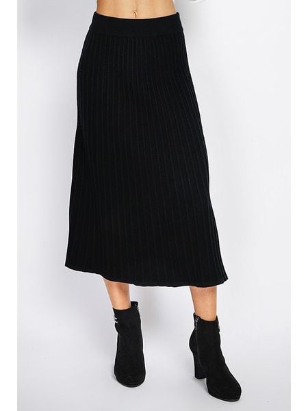 ASSUILI Kaszmirowa spódnica w kolorze czarnym rozmiar: 36. Czarne spódniczki damskie Assuili, bez wzorów, z kaszmiru, klasyczne, z standardowym stanem, midi. Za 144.58 zł.