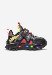Czarno-Czerwone Buty Sportowe LED Tsovla. Czarne buty sportowe chłopięce Born2be, z dresówki, przed kostkę, bez zapięcia. Za 79.99 zł.