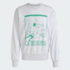 Bluza Real Madrid Heritage Crew Sweat. Niebieskie bluzy bez kaptura męskie Adidas, xl, z bawełny. Za 299.00 zł.