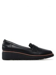 Clarks Lordsy Sharon Gracie 261568164 Czarny. Czarne mokasyny damskie Clarks, ze skóry. Za 319.99 zł.