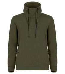 Clique Hobart Women bluza z wysokim kołnierzem, Fog green. Zielone bluzy bez kaptura damskie CLIQUE, xl, z elastanu. Za 188.64 zł.