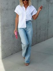 LA Angels Koszulka w kolorze białym rozmiar: S. Białe bluzki damskie LA Angels, s, bez wzorów, z bawełny, bez kołnierzyka. Za 118.01 zł.