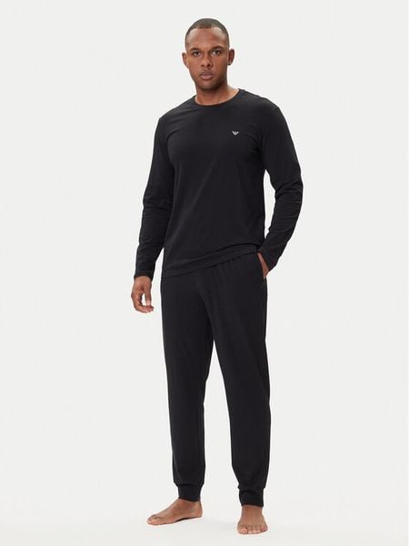 Emporio Armani Underwear Piżama EM000610 AF10776 MC108 Czarny Regular Fit. Czarne piżamy męskie Emporio Armani Underwear, m, bez wzorów, z bawełny, bez ramiączek. Za 429.99 zł.