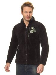 Peak Mountain Kurtka polarowa w kolorze czarnym rozmiar: M. Czarne kurtki męskie Peak Mountain, m, bez wzorów, z materiału, bez kaptura. Za 130.99 zł.