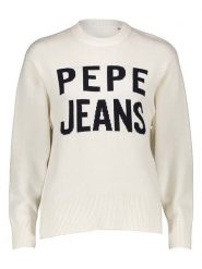 Pepe Jeans Sweter w kolorze kremowym rozmiar: M. Brązowe swetry klasyczne damskie Pepe Jeans, m, z bawełny, bez kołnierzyka. Za 175.95 zł.