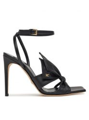 Elisabetta Franchi Sandały SA-25L-51E2 Czarny. Czarne sandały damskie Elisabetta Franchi, bez wzorów, ze skóry, bez obcasa, na szpilce. Za 1,379.00 zł.