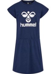 Sukienka dla dziewczynki Hummel Flowy. Fioletowe sukienki dziewczęce HUMMEL, bez wzorów, z bawełny, eleganckie, bez ramiączek, krótkie. Za 122.50 zł.