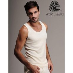 Koszulka termoaktywna męska 100% wełna merino bez rękawów Woolona. Białe bielizna termoaktywna męska WOOLONA, l, bez wzorów, z wełny. W wyprzedaży za 162.00 zł.