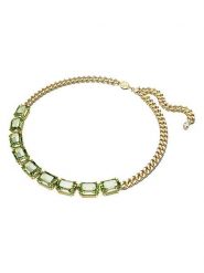Swarovski Pozłacany naszyjnik z elementami ozdobnymi - dł. 45 cm rozmiar: onesize. Zielone naszyjniki damskie Swarovski, metalowe. Za 543.99 zł.