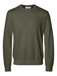SELECTED HOMME Sweter "Mora" w kolorze khaki rozmiar: L. Brązowe swetry męskie Selected Homme, l, bez wzorów, z bawełny, bez kołnierzyka. Za 109.78 zł.