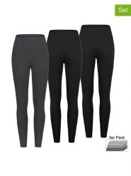 Sublevel Legginsy (3 pary) w kolorze czarno-antracytowym rozmiar: M. Czarne legginsy damskie Sublevel, m, bez wzorów. Za 96.14 zł.