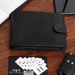 Zestaw męski skórzany premium Beltimore portfel pasek T92 : Kolory - czarny, Rozmiar pasków - r.100-115 cm. Czarne paski męskie bez wzorów. Za 124.90 zł.