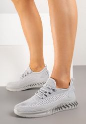 Szare Buty Sportowe Sneakersy z Siateczkowego Materiału na Tłoczonej Podeszwie Ralloti. Szare buty sportowe na co dzień damskie Born2be, bez wzorów, z jeansu, trekkingowe. Za 69.99 zł.