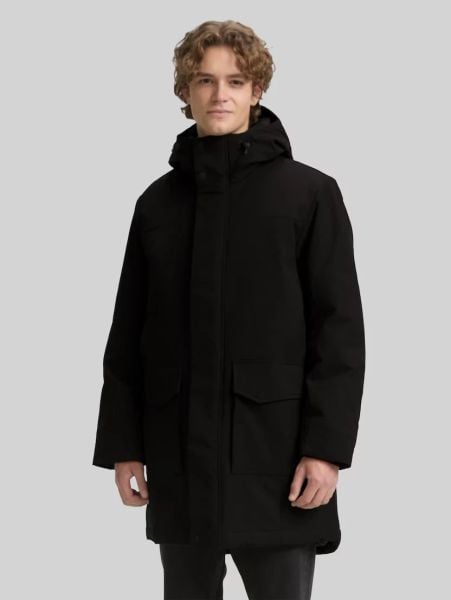 Męska Kurtka Tom Tailor Tech Hooded Parka Black 1046899 29999. Czarne kurtki męskie Tom Tailor, na zimę, m, bez wzorów, bez kaptura. Za 279.99 zł.