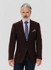 PAKO LORENTE – Burgundowa casualowa marynarka męska. Czerwone marynarki męskie Pako Lorente, bez wzorów, z wełny. Za 399.99 zł.