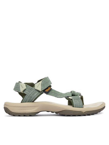 Teva Sandały Terra Fi Lite Suede 1124035 Zielony. Zielone sandały damskie Teva, bez wzorów, ze skóry, bez obcasa, na płaskiej podeszwie. Za 359.99 zł.