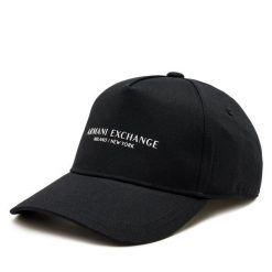 Czapka z daszkiem Armani Exchange. Czarne czapki z daszkiem damskie Armani Exchange, bez wzorów. Za 149.99 zł.