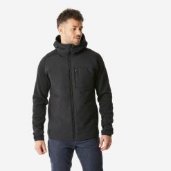 Bluza turystyczna męska Quechua NH500 Hybride. Zielone bluzy z kapturem męskie QUECHUA, l, z dzianiny. Za 149.99 zł.