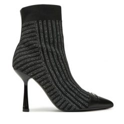 Botki KARL LAGERFELD. Czarne botki damskie Karl Lagerfeld, bez obcasa, na szpilce, bez zapięcia. Za 519.99 zł.
