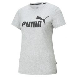T-shirt Damski Logo ESS. Szare t-shirty damskie Puma, s, bez wzorów, bez kołnierzyka. Za 128.99 zł.