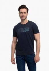 Bawełniany t-shirt T-TORE. Niebieskie t-shirty męskie Volcano, l, bez wzorów, z bawełny, bez kołnierzyka. Za 59.99 zł.