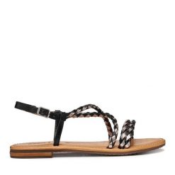 Sandały Geox. Czarne sandały damskie Geox, bez wzorów, bez obcasa, na płaskiej podeszwie. Za 389.99 zł.