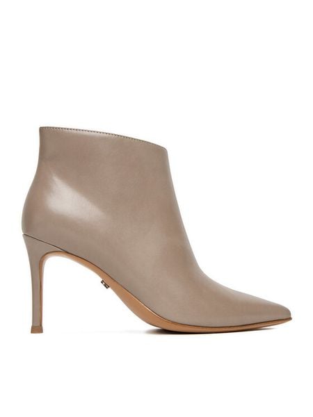 GINO ROSSI Botki EO-CLOE-GLC9273-4-370-1 Szary. Szare botki damskie Gino Rossi, ze skóry, bez obcasa, na szpilce, bez zapięcia. Za 299.99 zł.