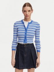 Tommy Jeans Kardigan DW0DW22314 Niebieski Slim Fit. Niebieskie kardigany damskie Tommy Jeans, s, bez wzorów, z bawełny. Za 409.99 zł.