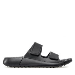 Klapki ECCO. Czarne klapki damskie ECCO, bez wzorów, bez obcasa. Za 399.99 zł.