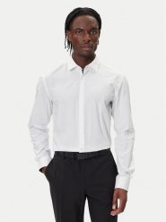 HUGO Koszula Koey 50549766 Biały Slim Fit. Białe koszule męskie Hugo, m, bez wzorów, z bawełny, bez kołnierzyka, bez ramiączek. Za 319.99 zł.