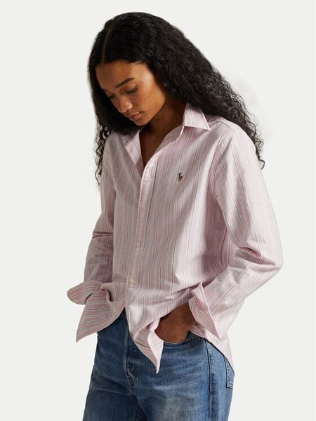 Polo Ralph Lauren Koszula 211970739502 Różowy Relaxed Fit. Czerwone koszule damskie Polo Ralph Lauren, xl, bez wzorów, z bawełny, bez kołnierzyka, bez ramiączek. Za 689.99 zł.