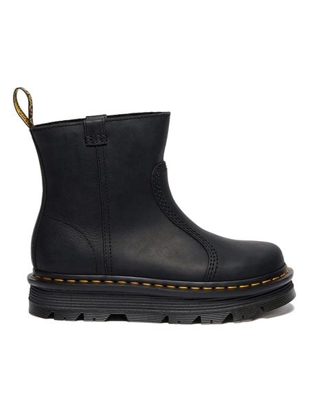Dr. Martens Skórzane botki "Zebzag Rigger" w kolorze czarnym rozmiar: 40. Czarne botki damskie Dr. Martens, bez obcasa, bez zapięcia. Za 625.08 zł.