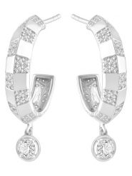 Diamonds lab grown Złote kolczyki-półkreole z diamentami rozmiar: onesize. Szare kolczyki damskie Diamonds lab grown, z diamentem, złote. Za 6,168.99 zł.